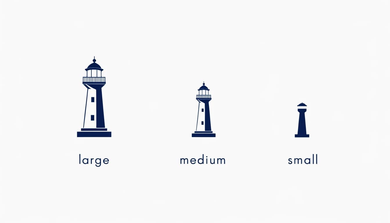 Responsive logo shown at three sizes with detail dropping as it shrinks, generated with Recraft