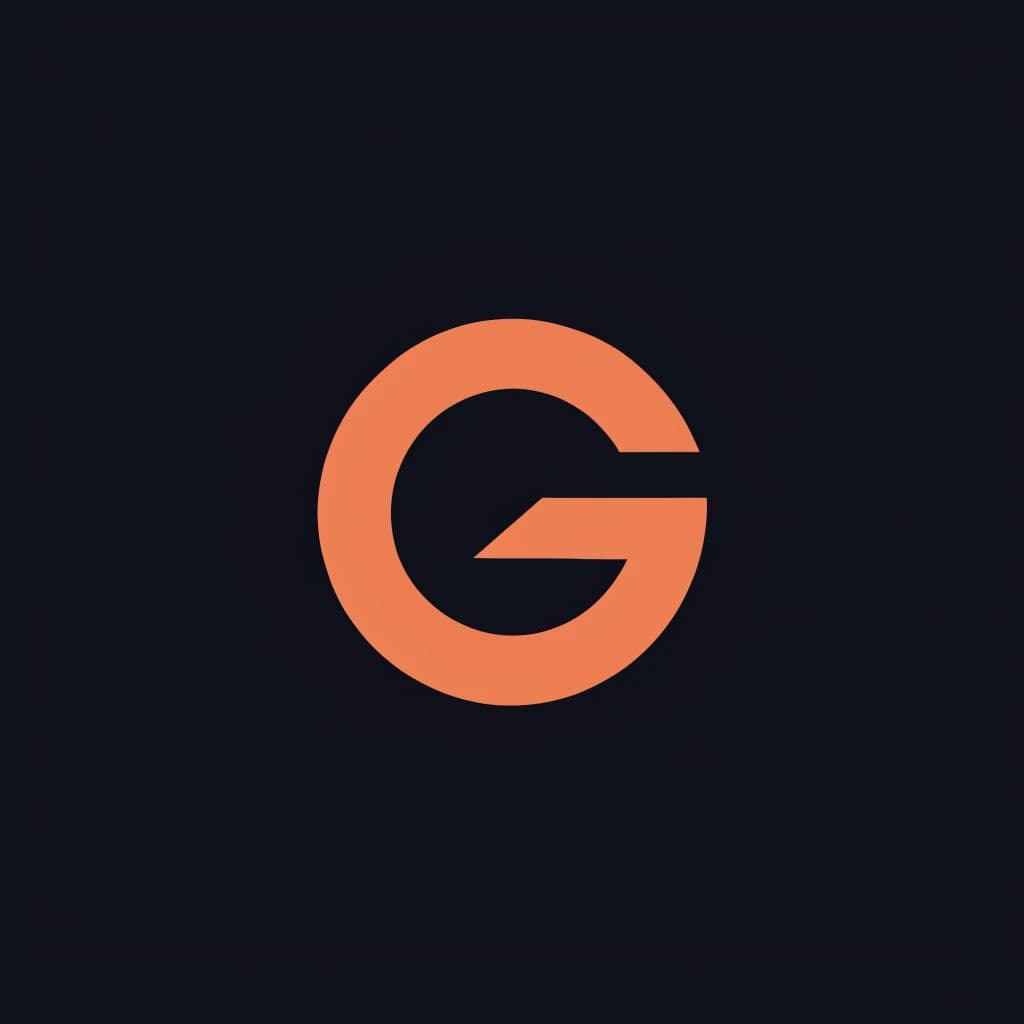 Single-letter lettermark with one modified stroke on a flat ground, generated with Recraft