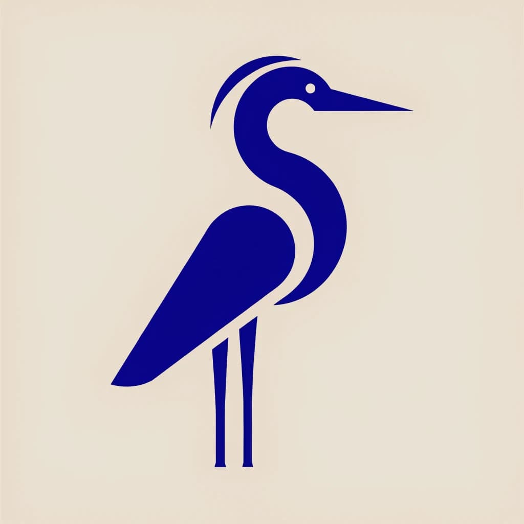 Animal mark reduced to a stated number of shapes with no internal detail, generated with Recraft