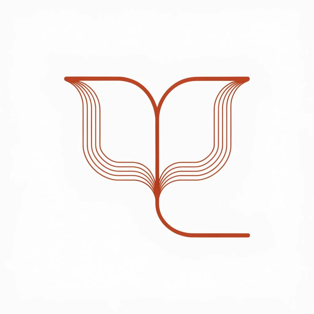 Monoline mark drawn with one continuous unbroken line, generated with Recraft