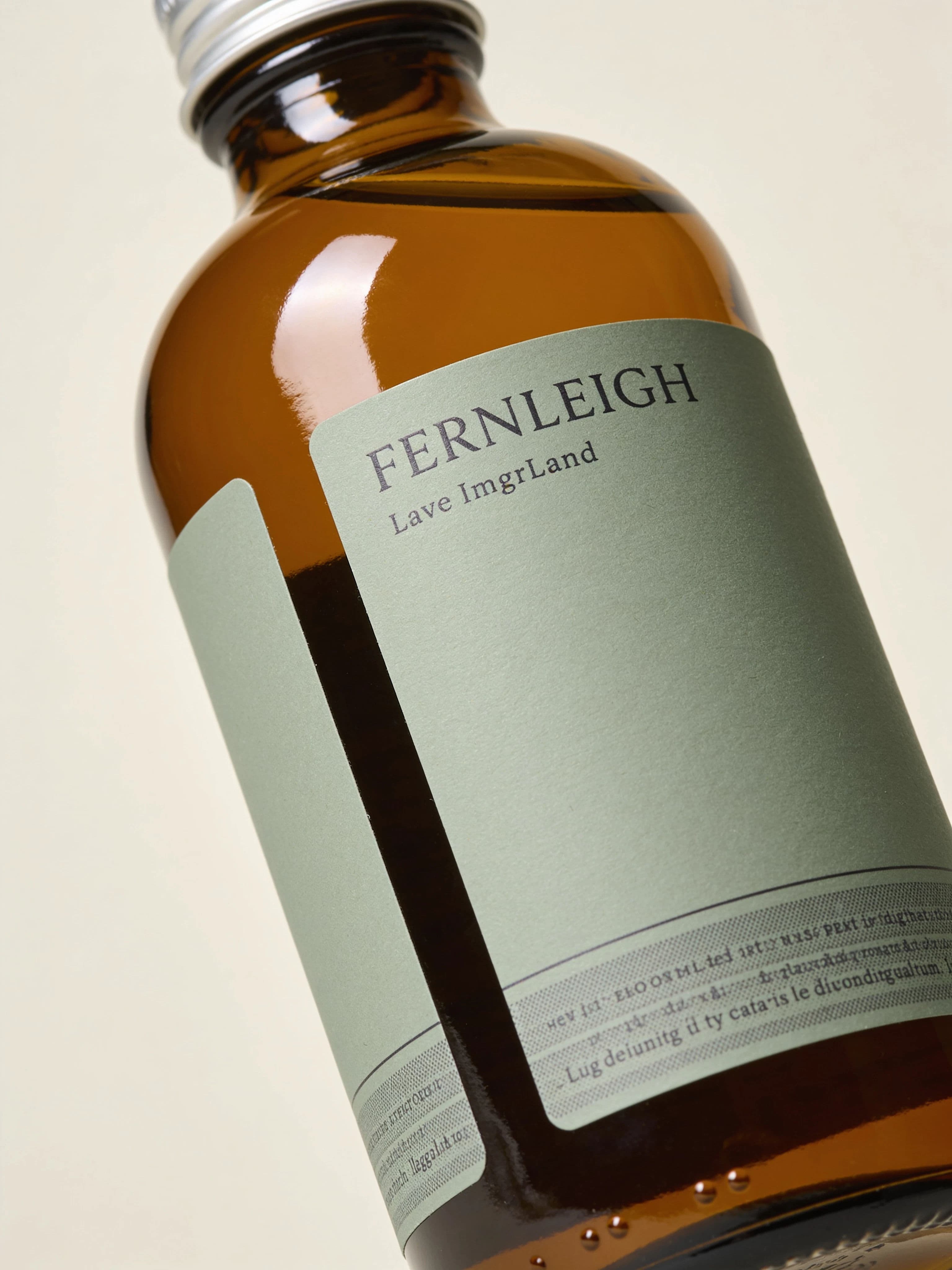 Wraparound bottle label with the overlap seam visible at the side, generated with Seedream 4.5