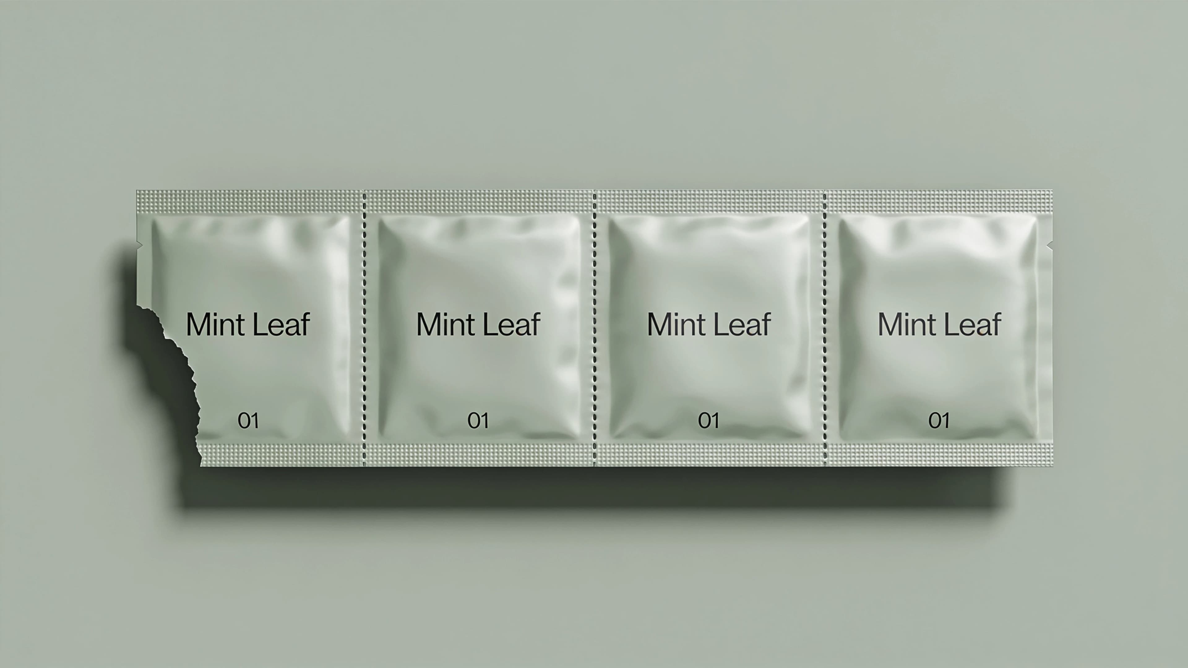 Strip of sachets with perforations between each unit, generated with Seedream 4.5