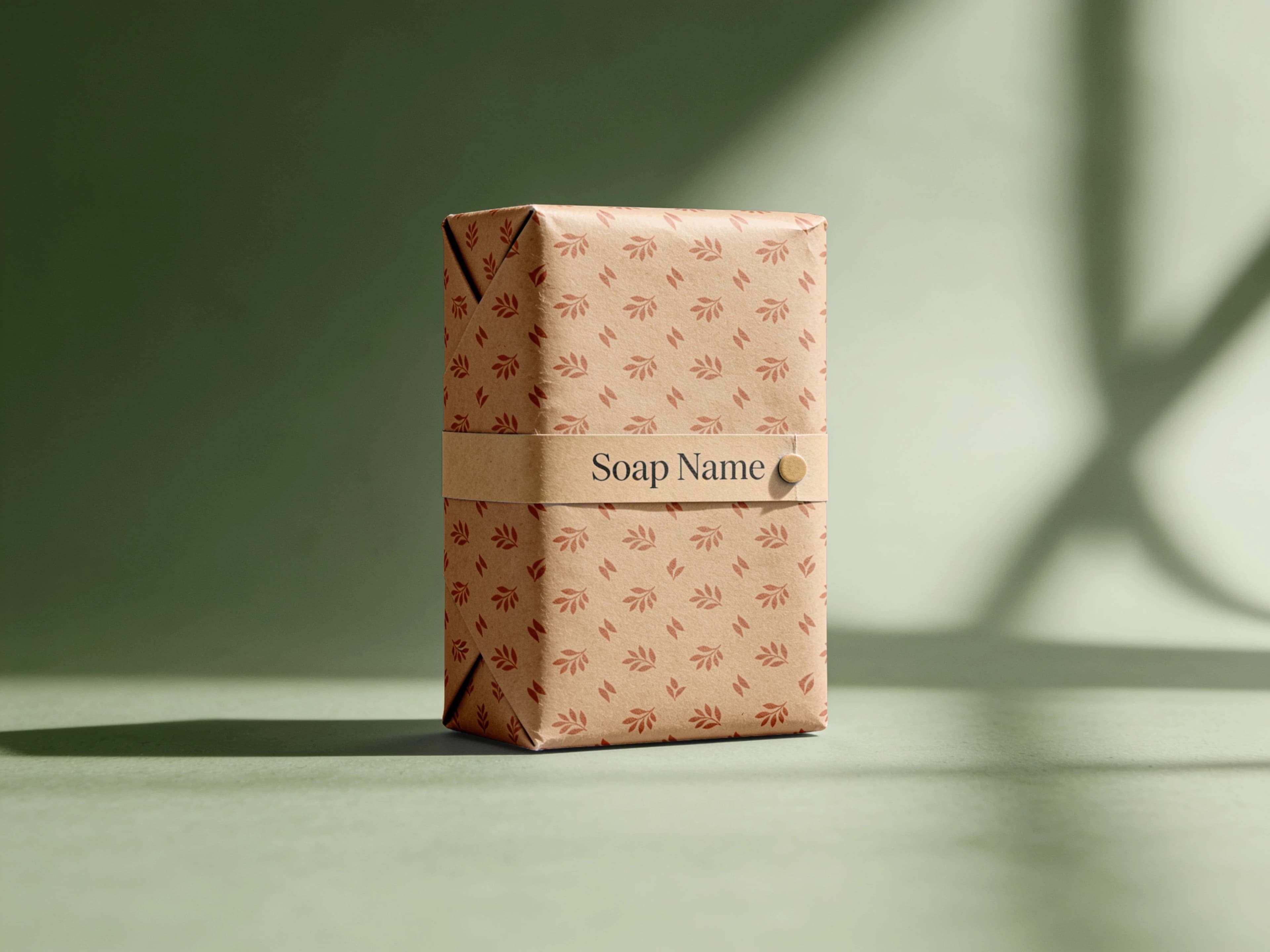 Kraft paper wrap printed with a repeating pattern and folded at the ends, generated with Seedream 4.5