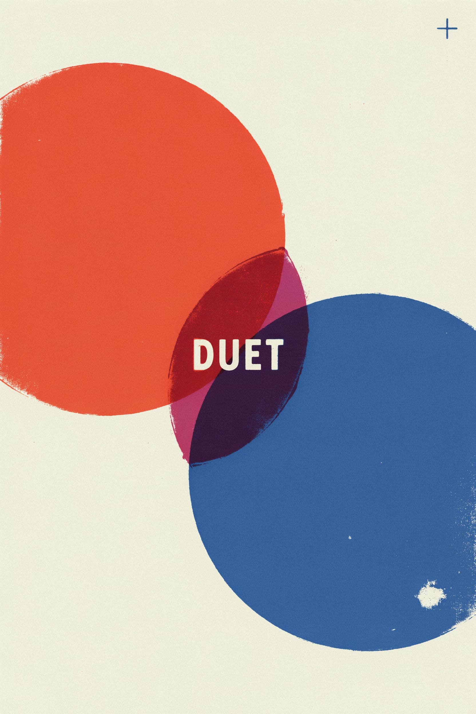 Two-colour screen print poster where the overlapping inks multiply into a third colour, generated with Ideogram 4.0