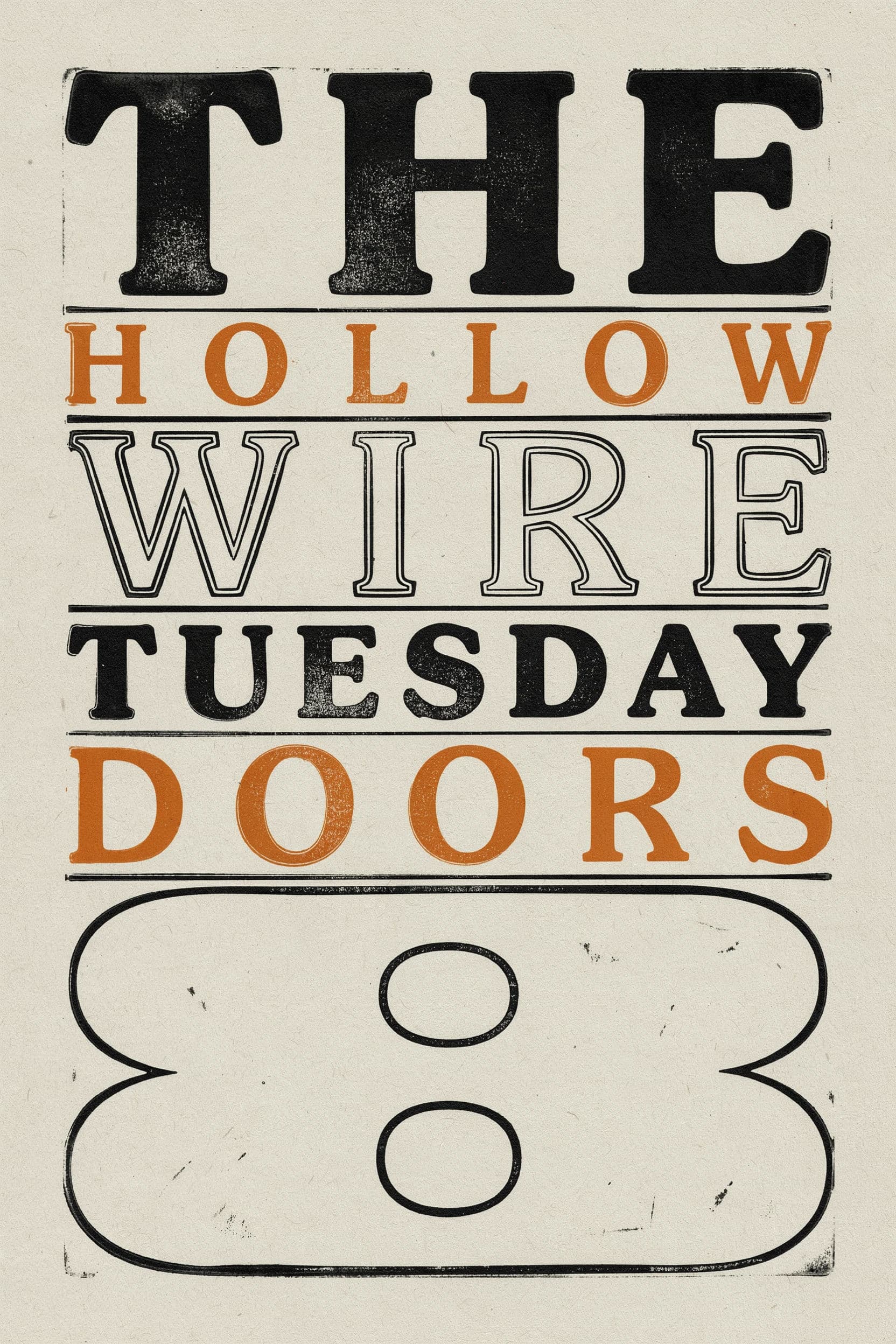 Wood type gig poster with heavy mixed weights stacked to fill the page, generated with Ideogram 4.0
