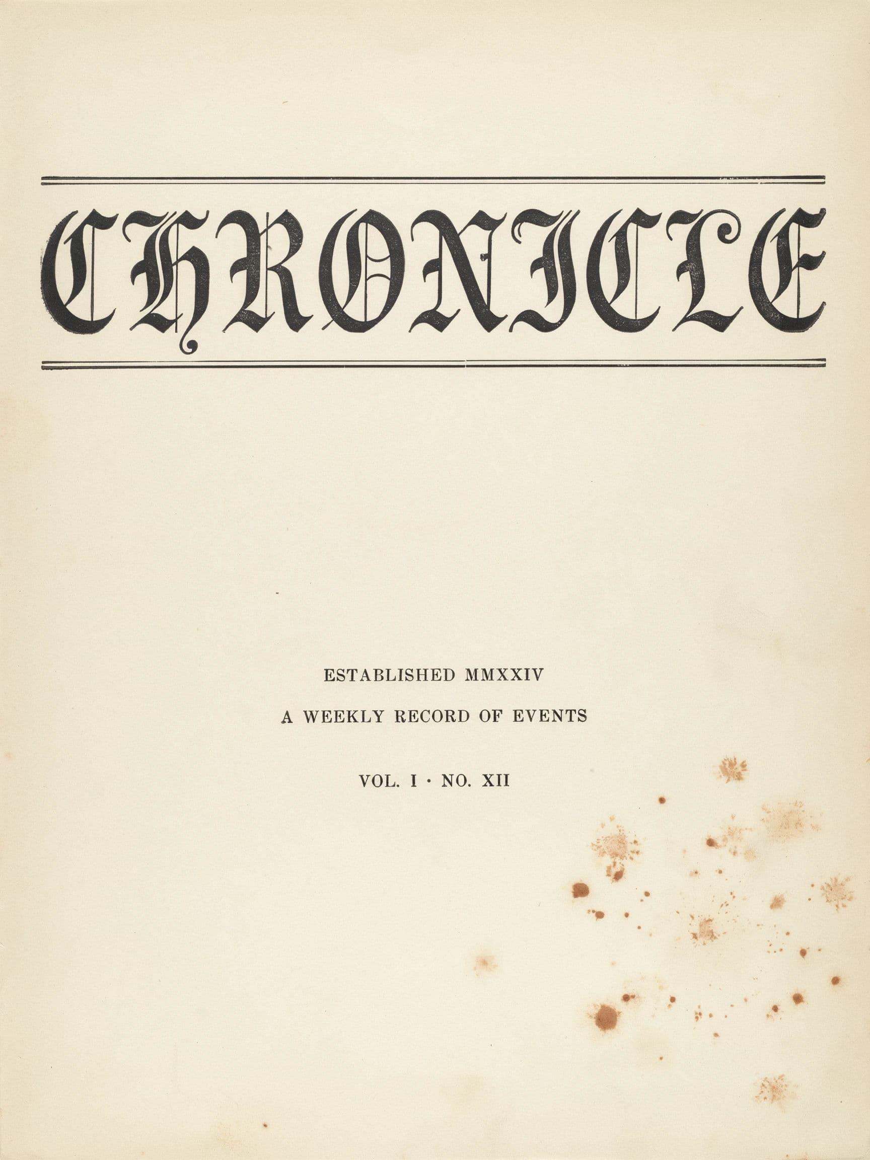 Blackletter masthead poster with a heavy Fraktur title on aged paper, generated with Ideogram 4.0