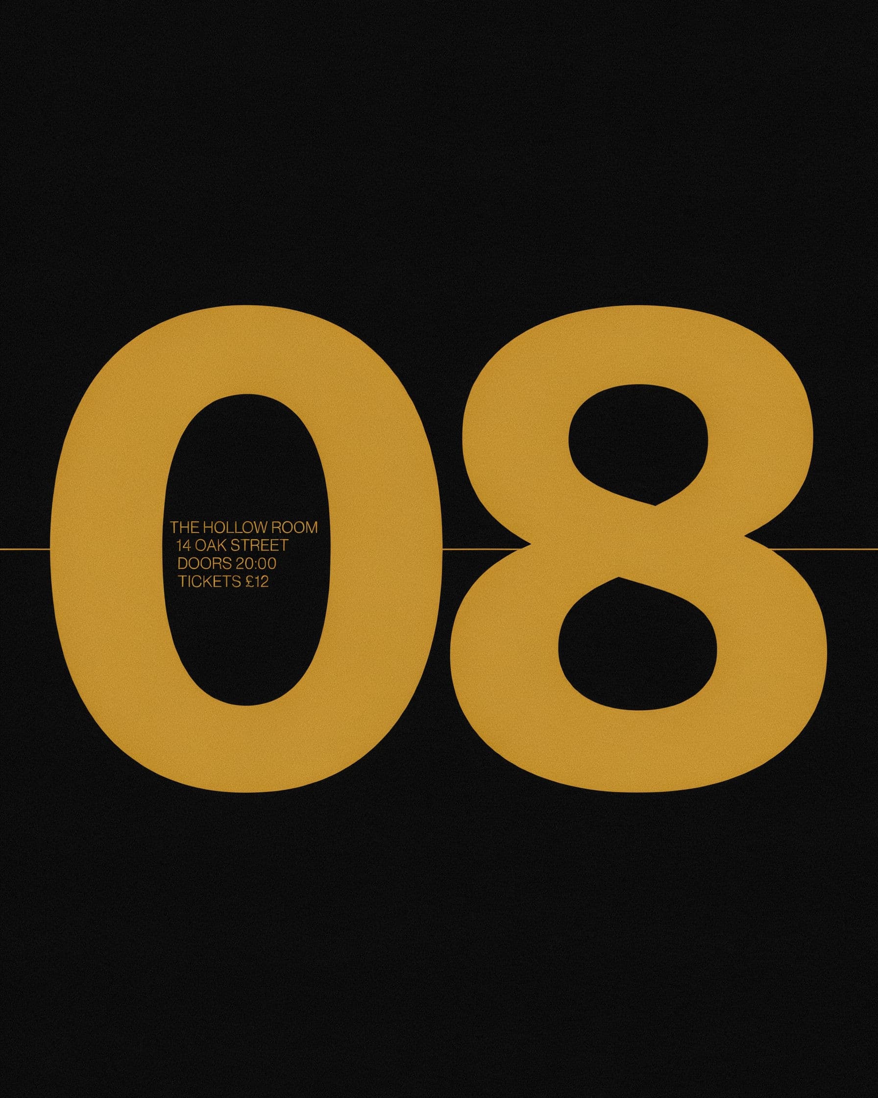 Poster dominated by an oversized date numeral with content tucked into its counter, generated with Ideogram 4.0