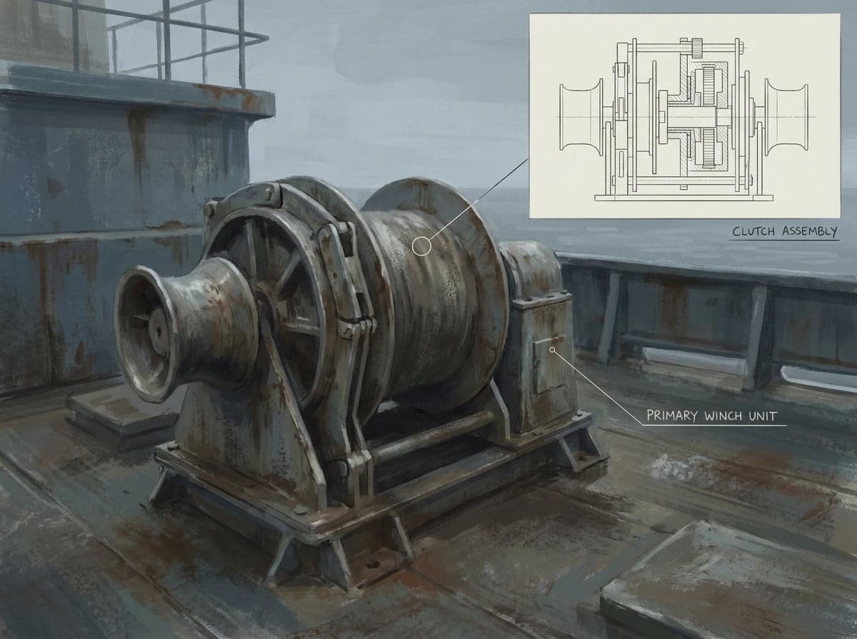 Concept art of a machine interior with a callout diagram of one mechanism, generated with Nano Banana Pro