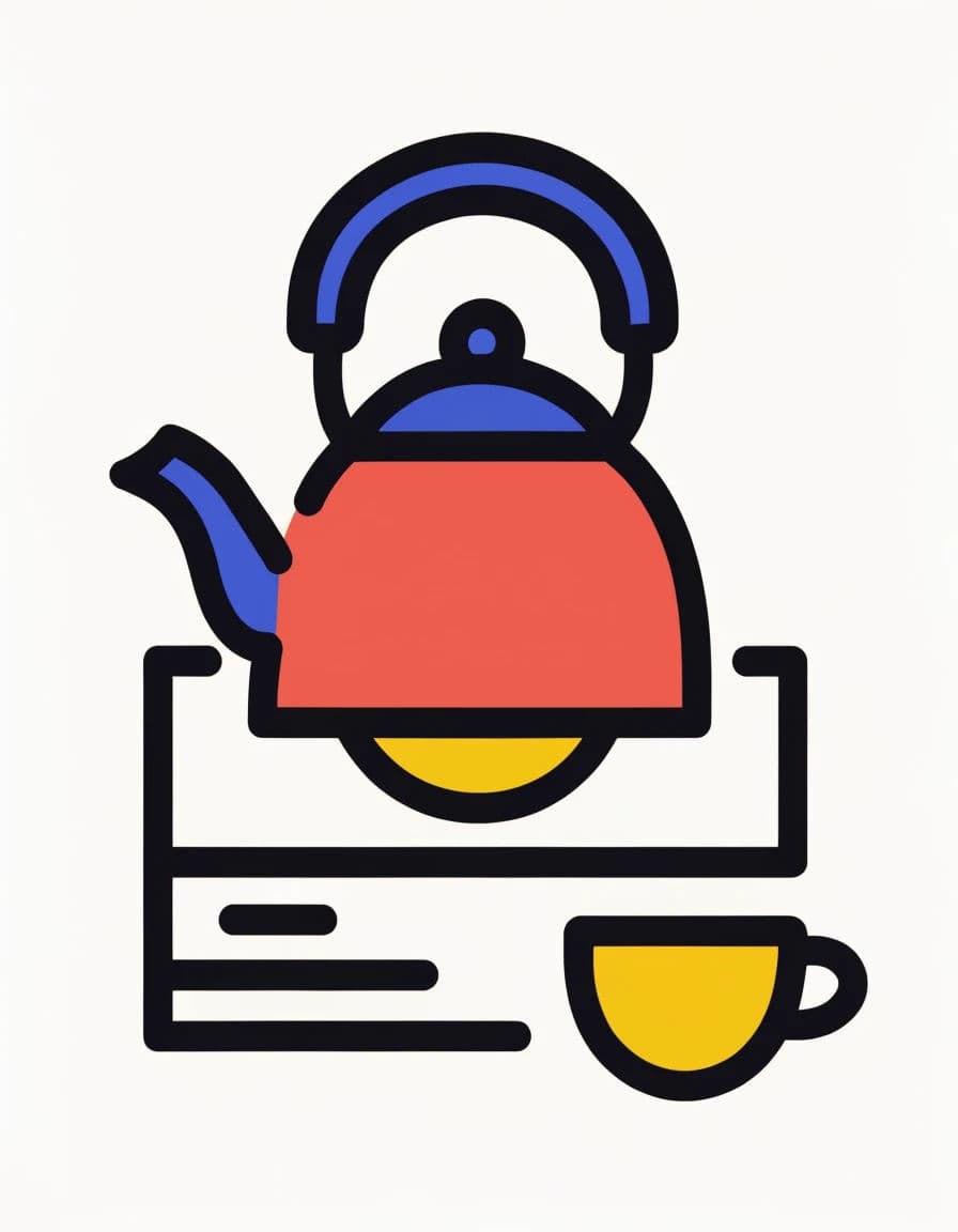 Flat illustration using thick uniform outlines and a limited fill palette, generated with Recraft