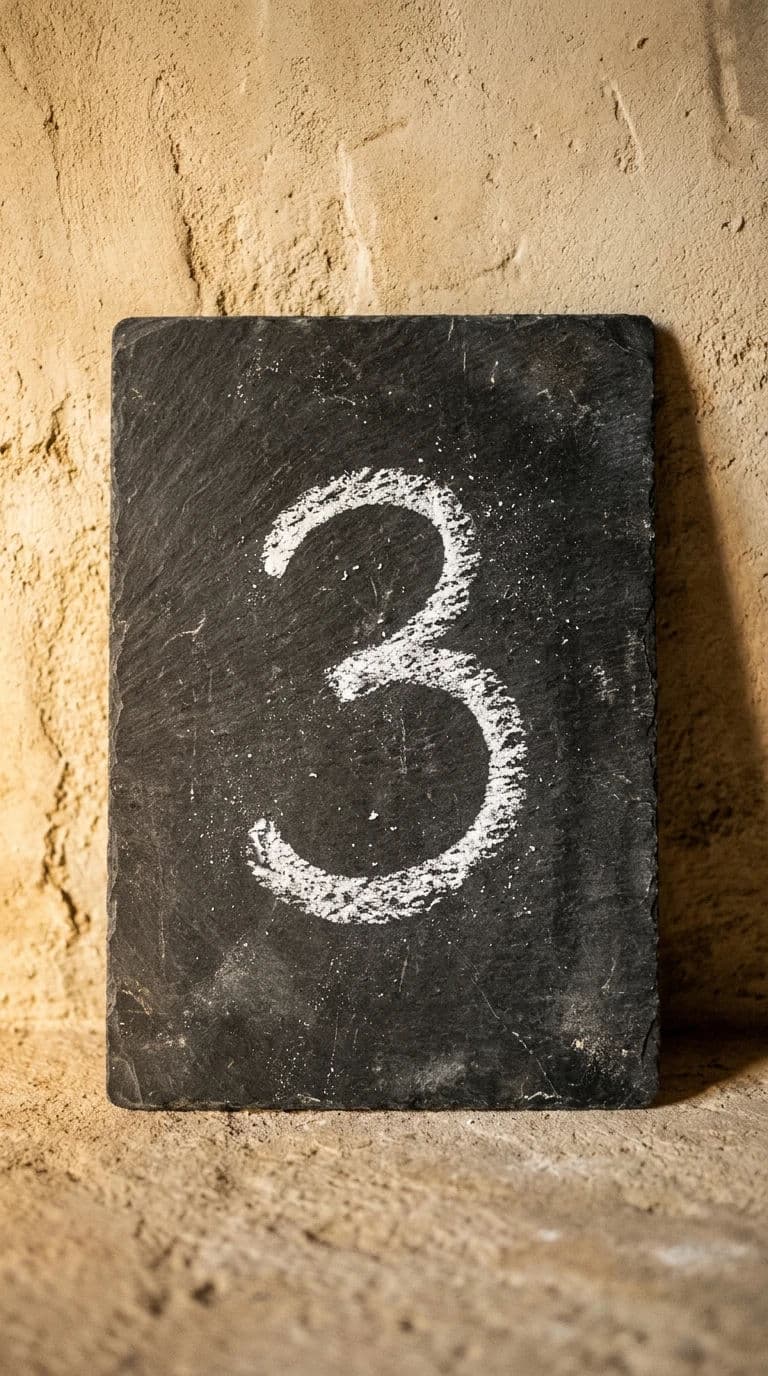 Vertical story frame of a chalkboard with a single numeral written on it, generated with Nano Banana 2