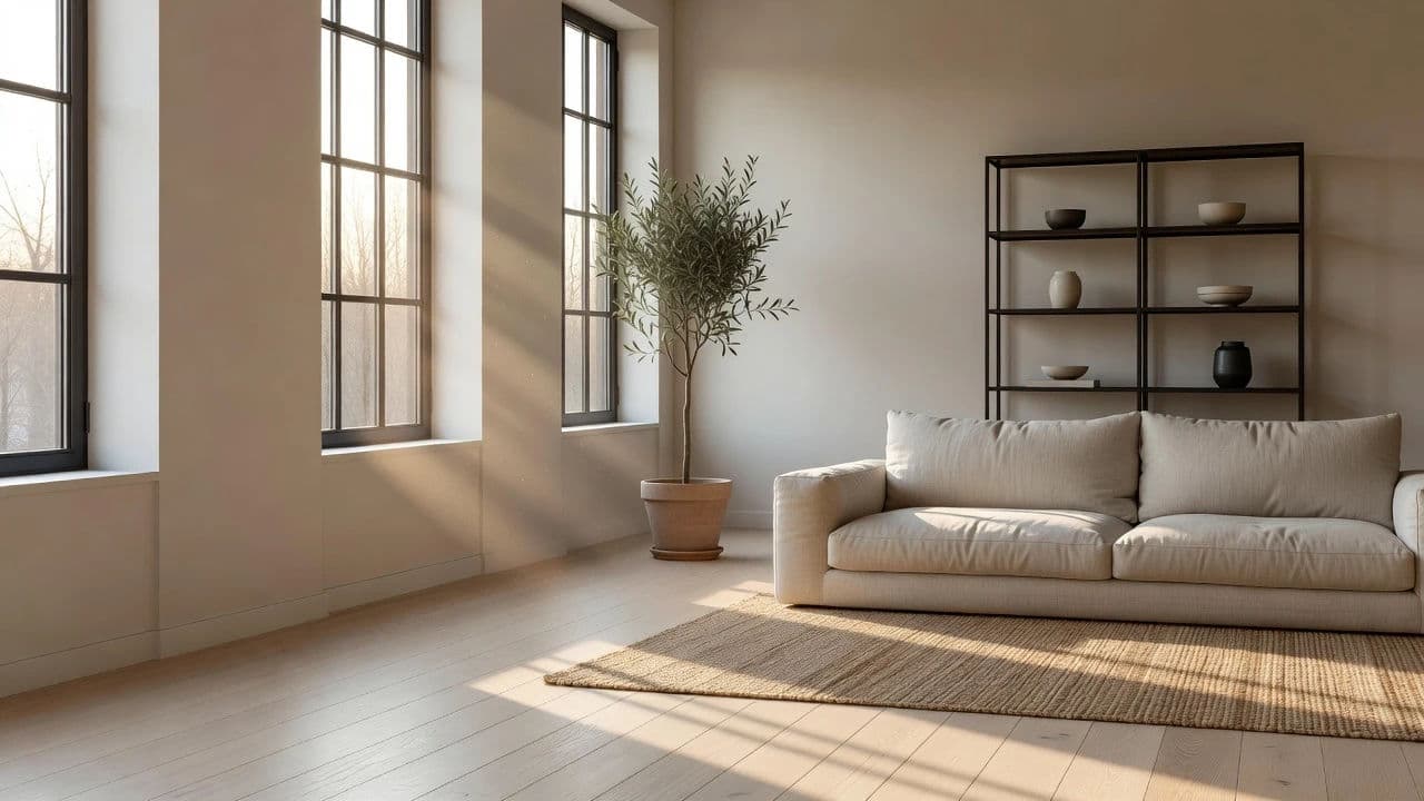 Sunlit Scandinavian loft interior generated with Grok Imagine