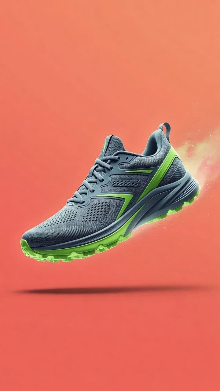 Hero product shot of a running sneaker generated with Grok Imagine
