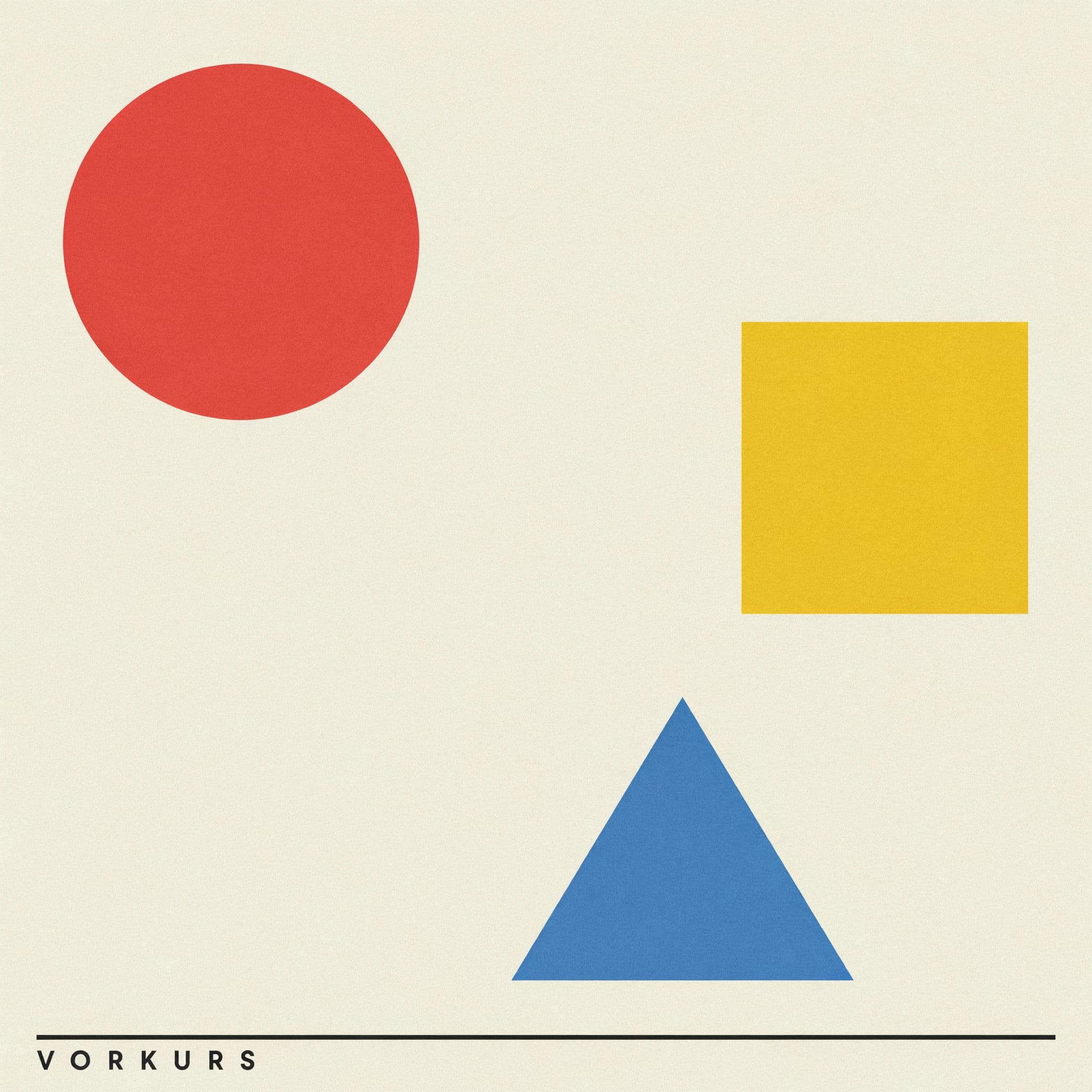 Primary shapes and type in a Bauhaus composition, generated with Ideogram