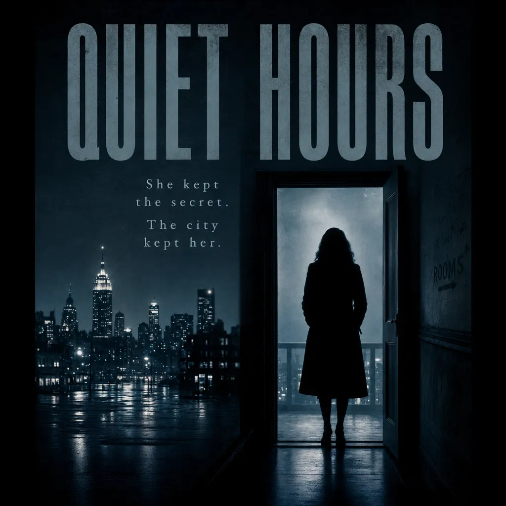 ChatGPT Images 2.0 metin ağırlıklı film afişi sonucu: Quiet Hours adlı bir film için başlık ve slogan tipografisiyle neo-noir afiş