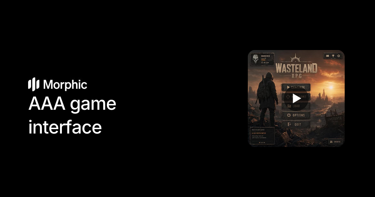 AAA game interface | Morphic Workflows