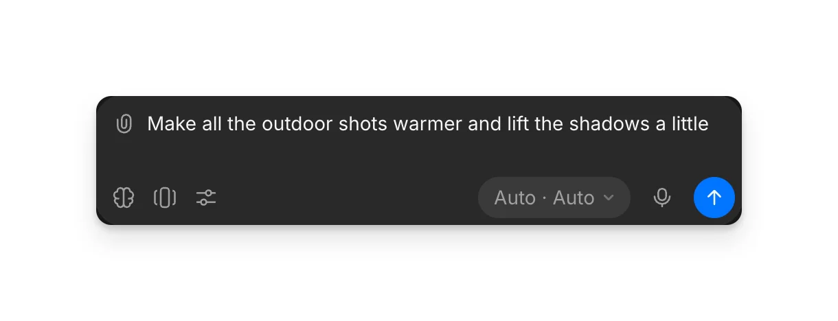 The Copilot prompt box in Compose with a color request typed in