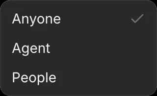 The Edited by filter with Anyone, Agent and People