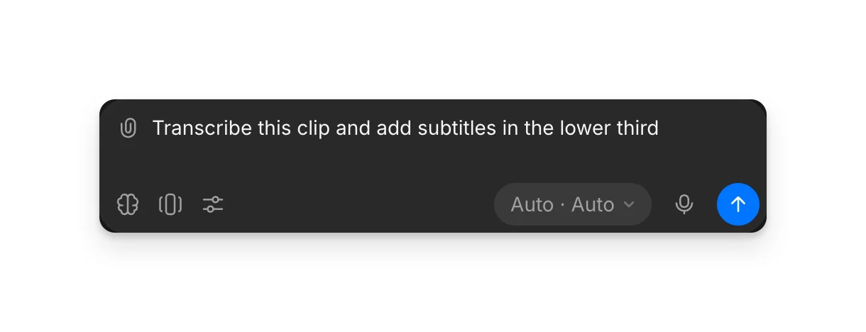 The Copilot prompt box in Compose with a subtitle request typed in