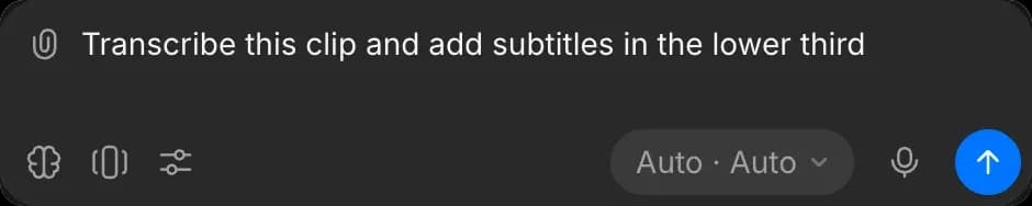 The Copilot prompt box in Compose with a subtitle request typed in