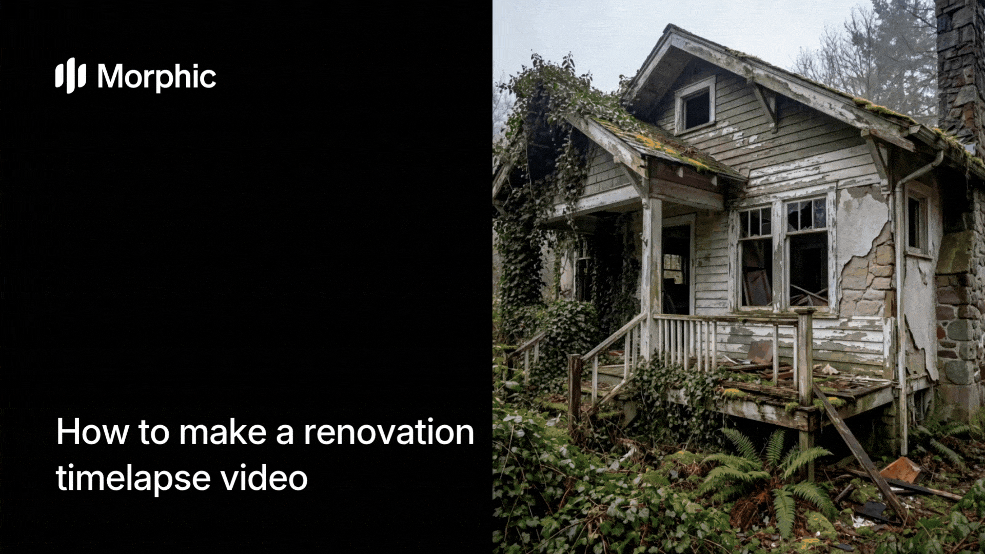 How to make a renovation timelapse video using Morphic AI workflow