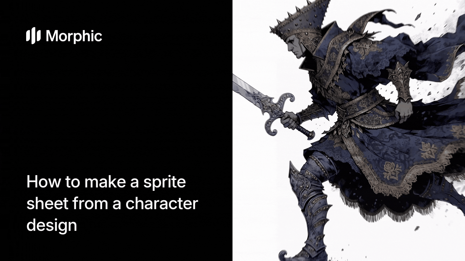 How to make a sprite sheet from a character design using Morphic AI workflow