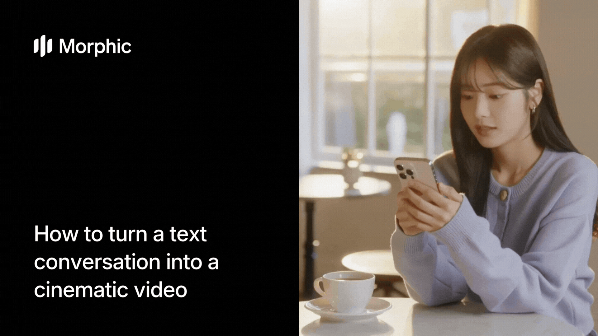 How to turn a text conversation into a cinematic video using Morphic AI workflow