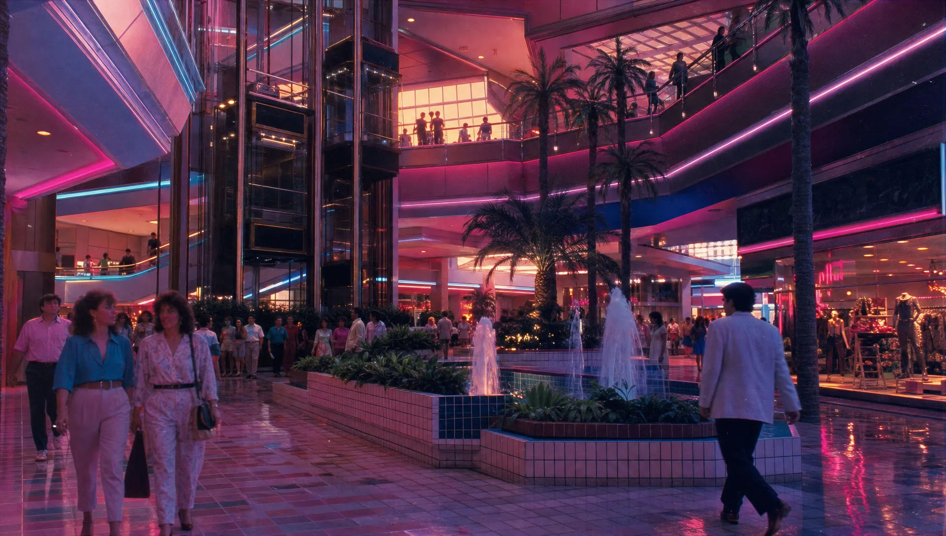 An 80s shopping mall
