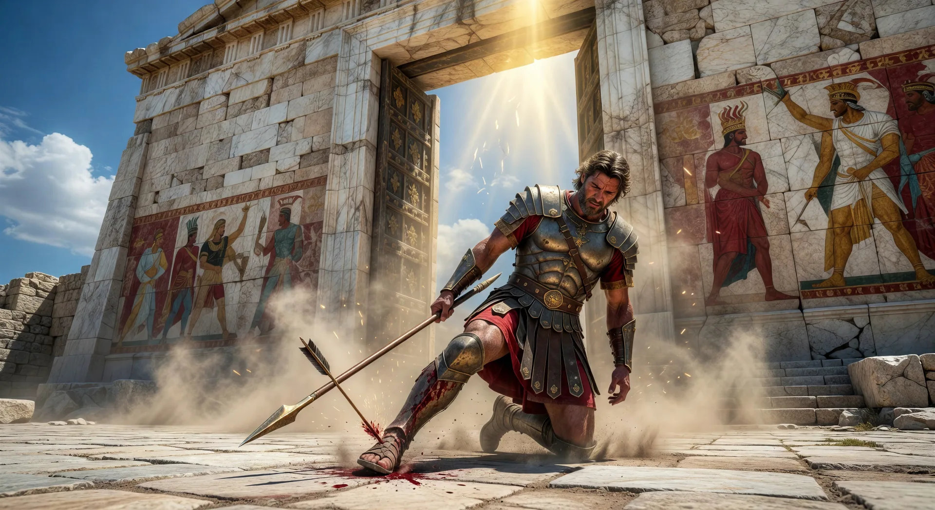 The arrow finds the heel
