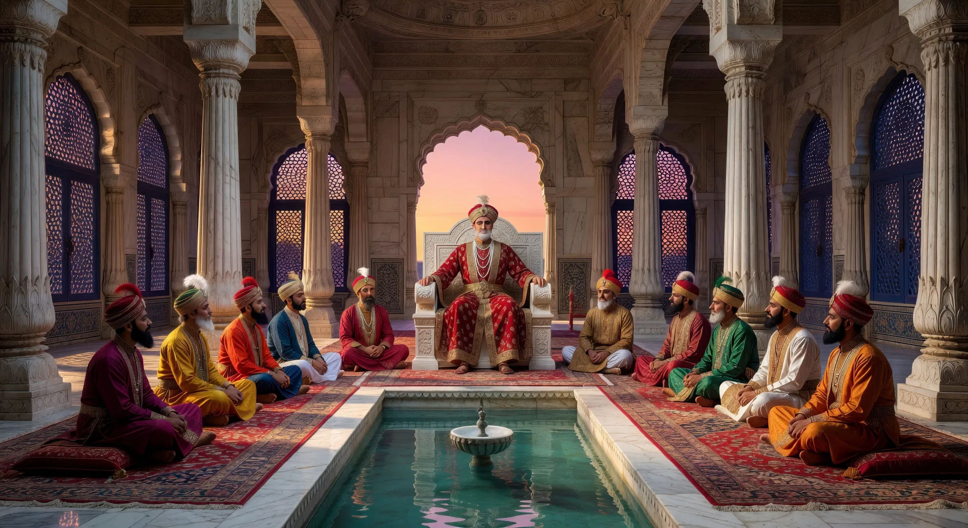 Akbar holds darbar at Fatehpur Sikri