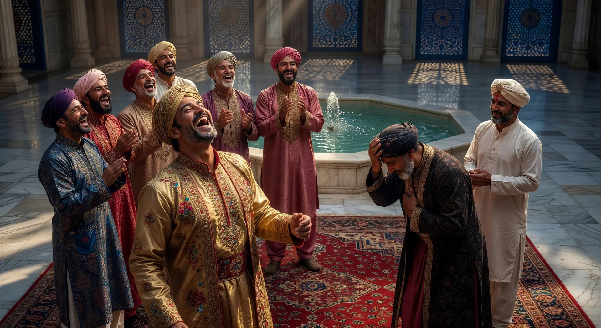 Akbar ri e a corte se curva