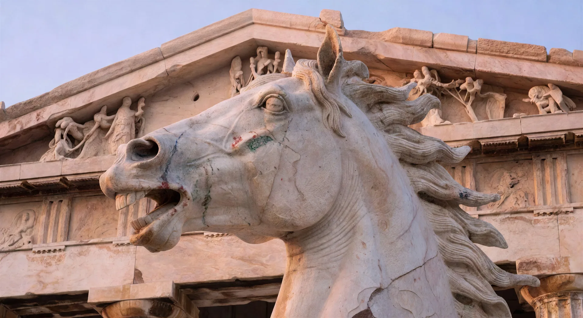 Sculpture of a horse on the Parthenon