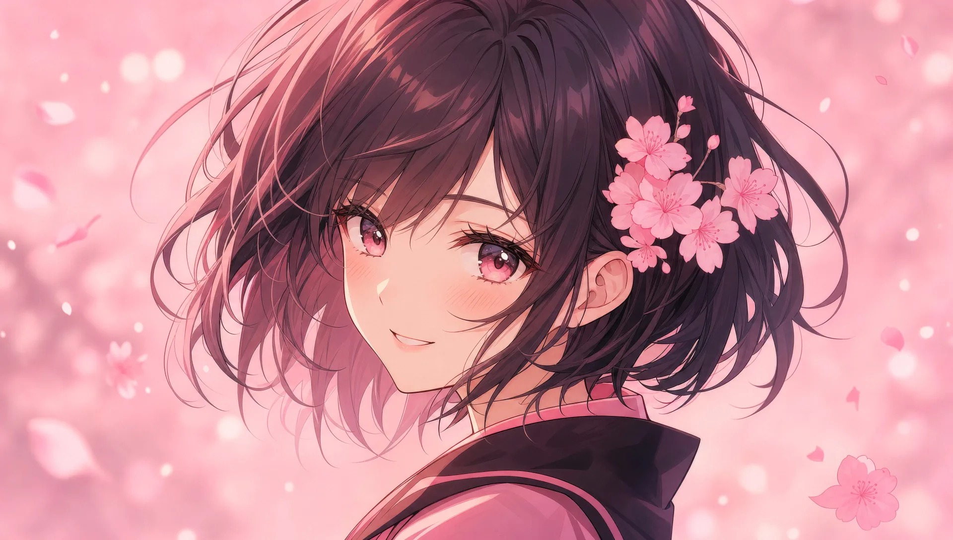 Sakura-petal backdrop crop