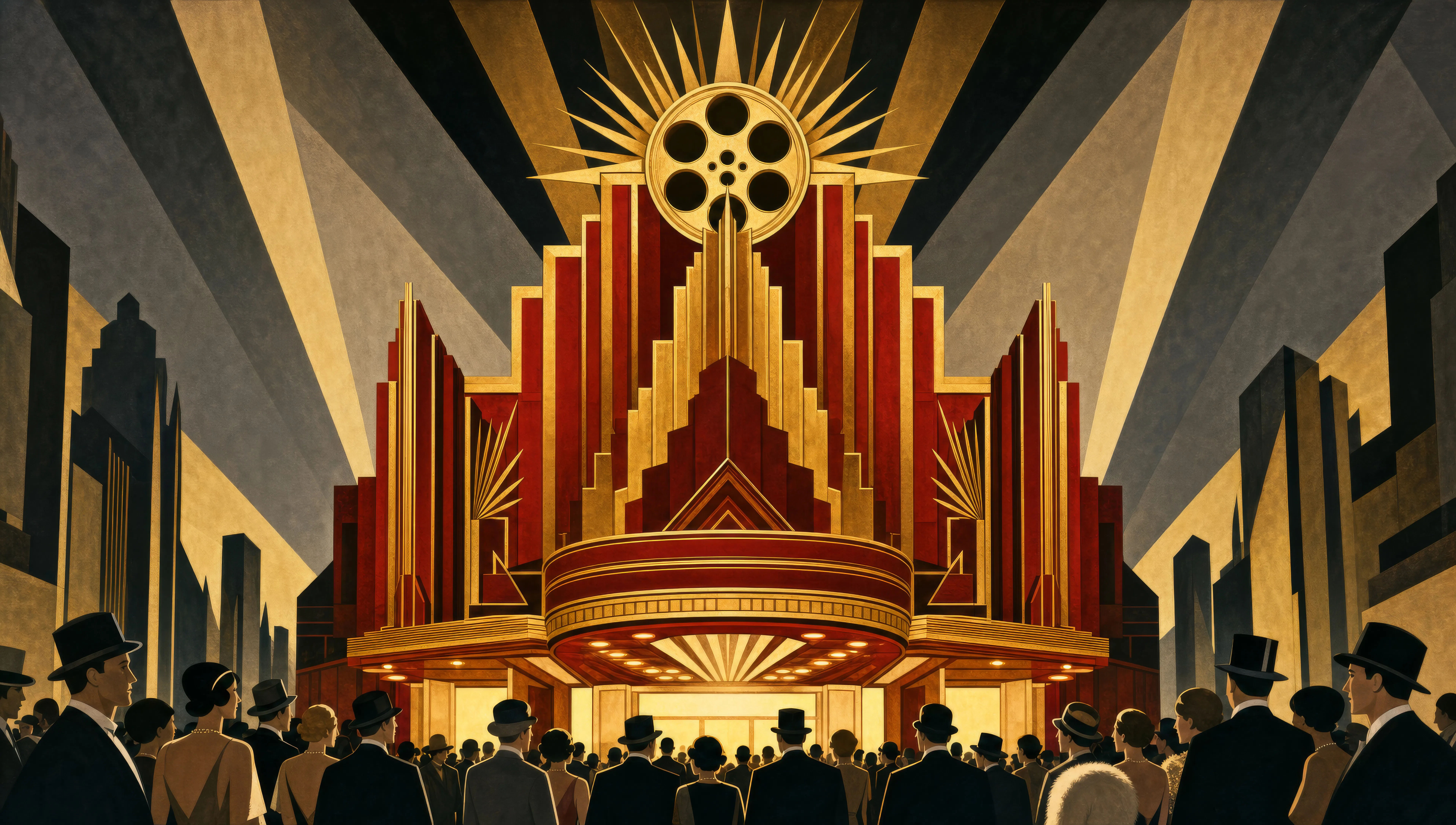 Cinema marquee at night
