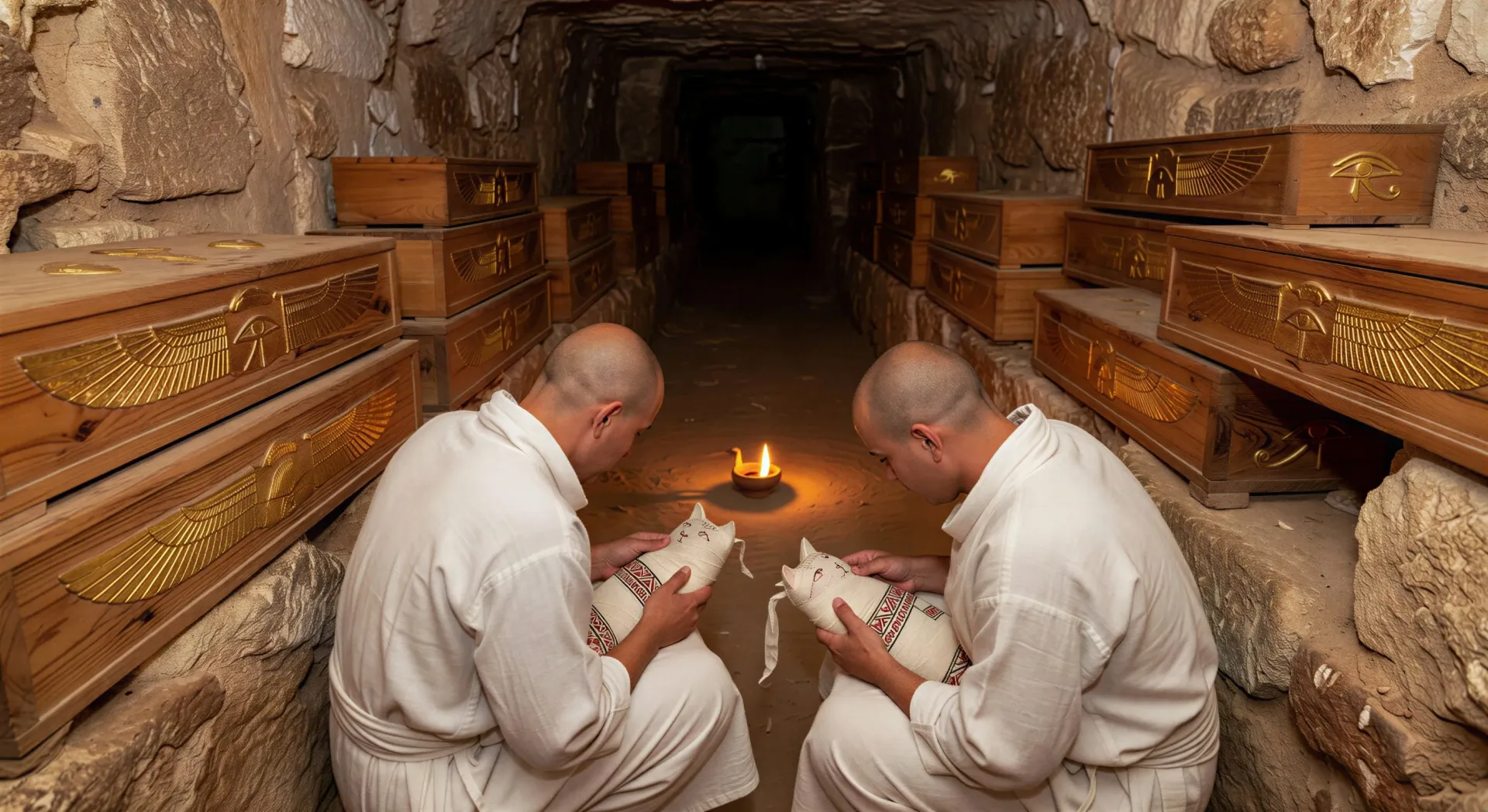 Mummification of the sacred cats
