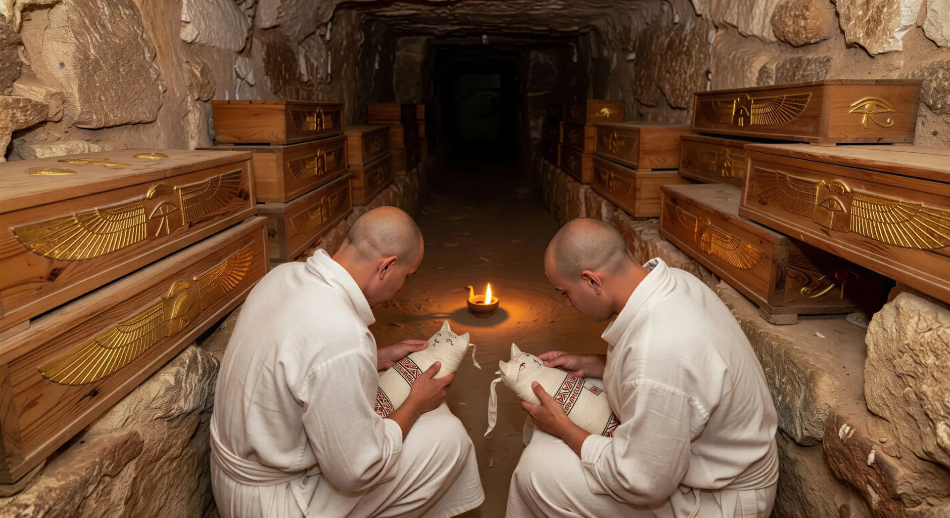 Mummification of the sacred cats