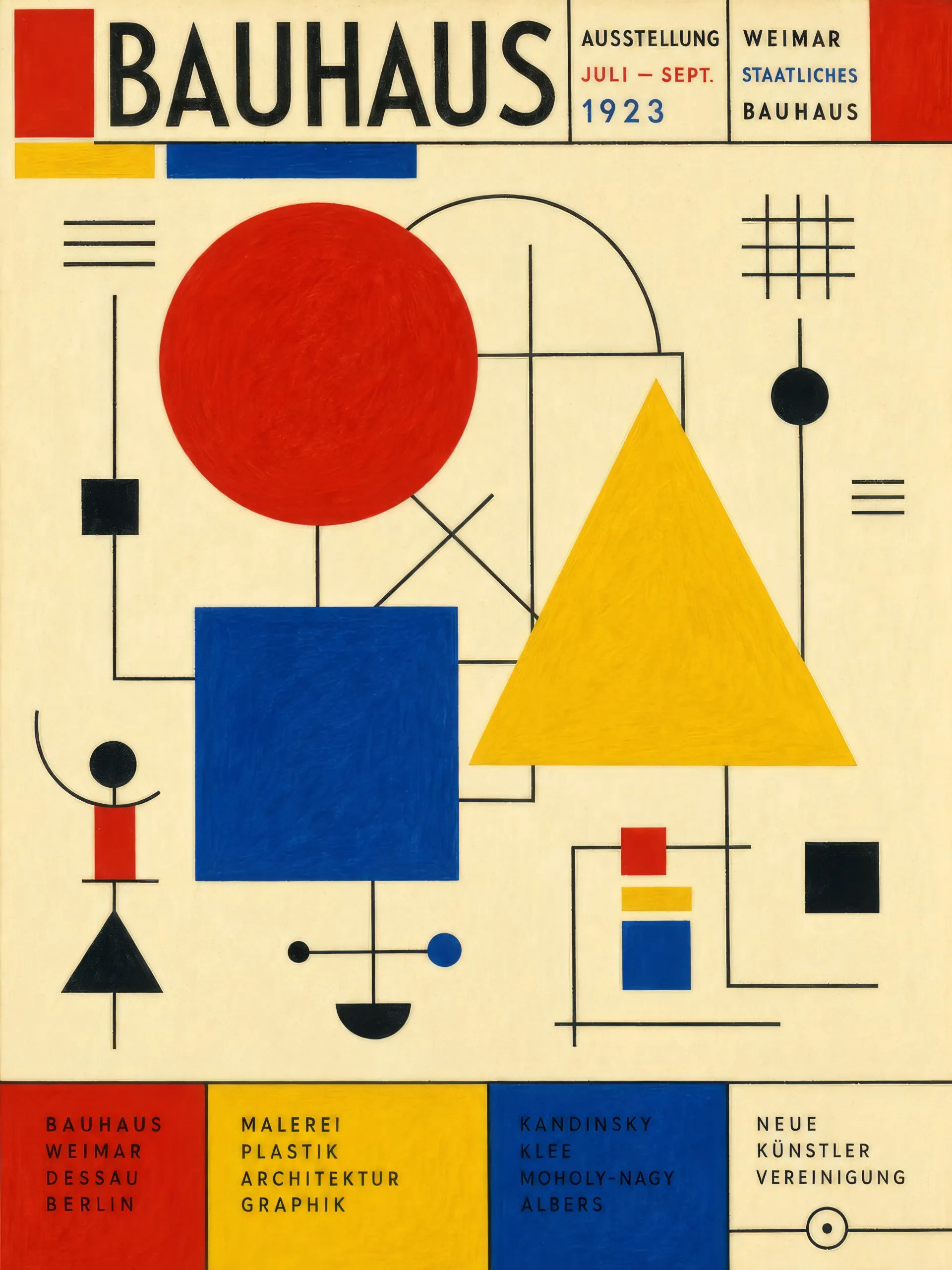 Kandinsky circle-triangle-square composition