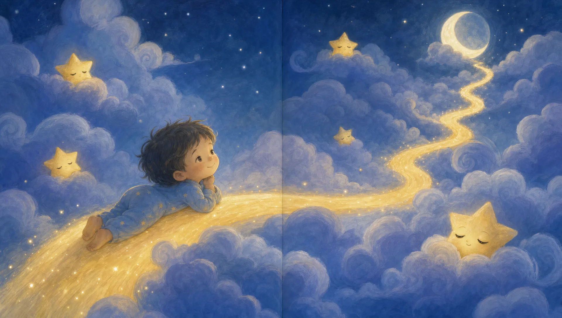 A dreamy cloud journey