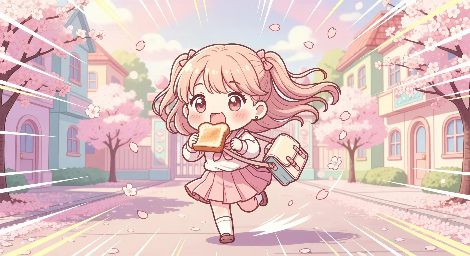 Painel da manhã escolar chibi
