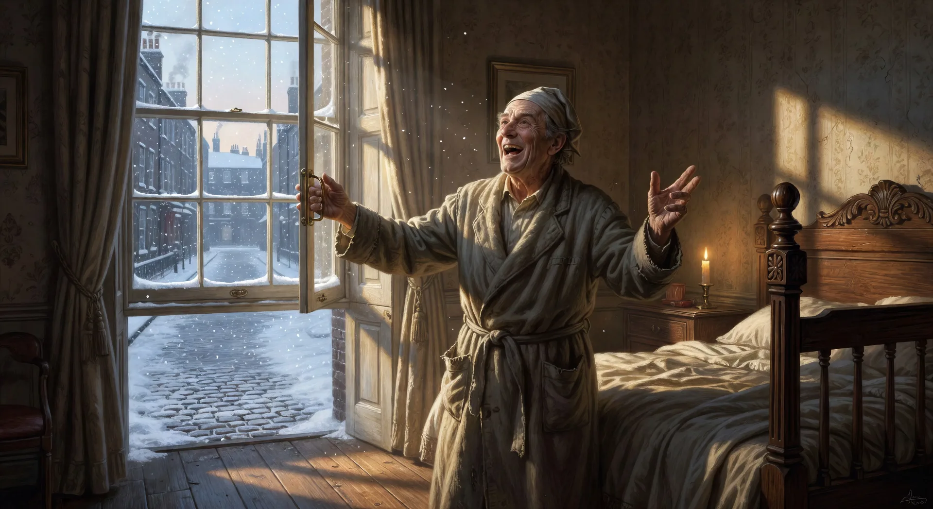 Christmas morning at the bedpost