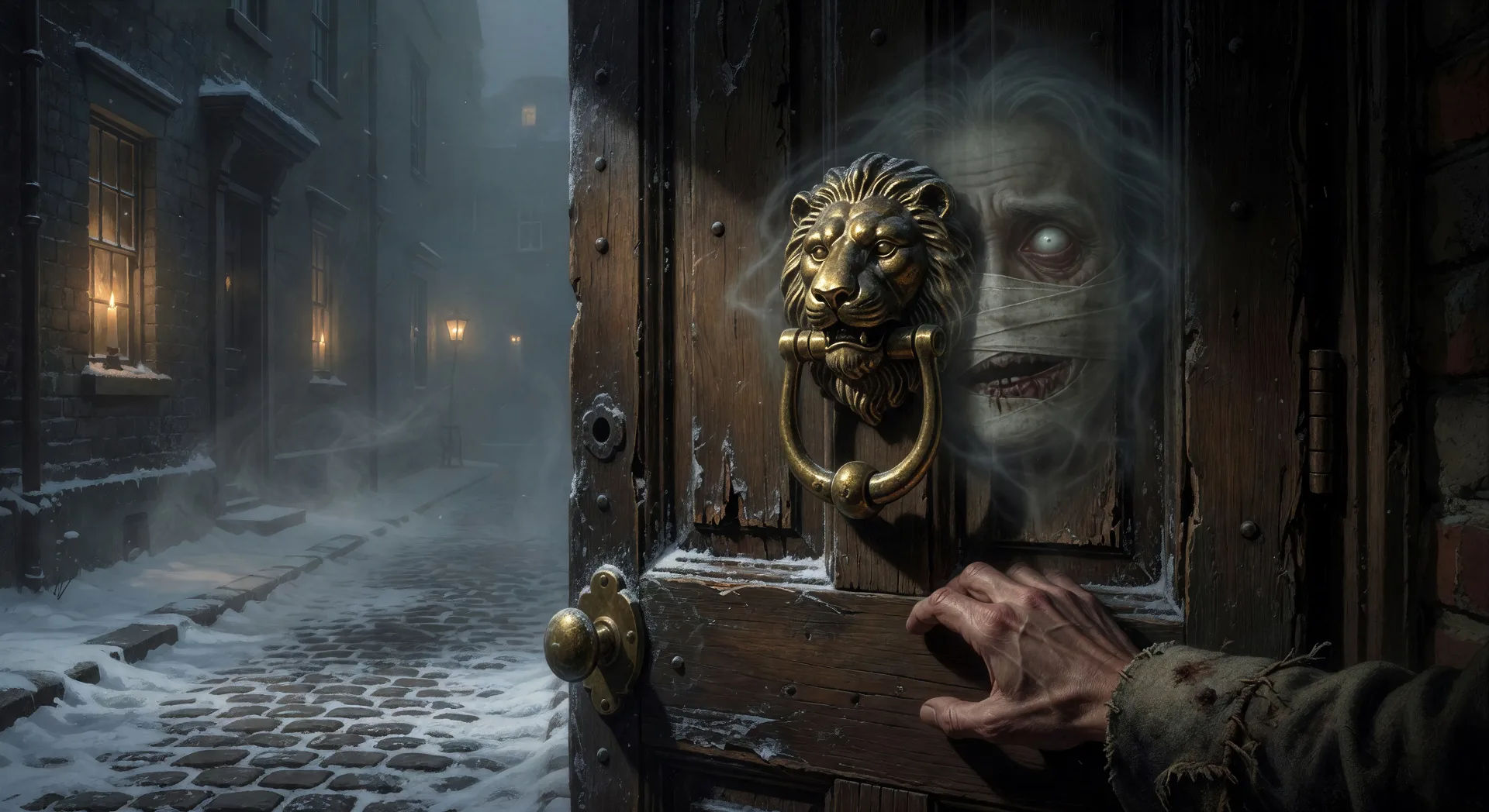 The door-knocker turns into Marley