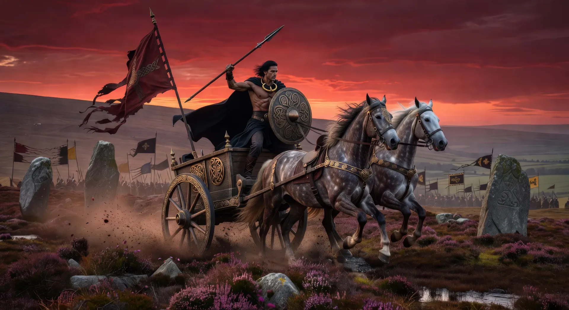 Chariot pursuit on the hilltop
