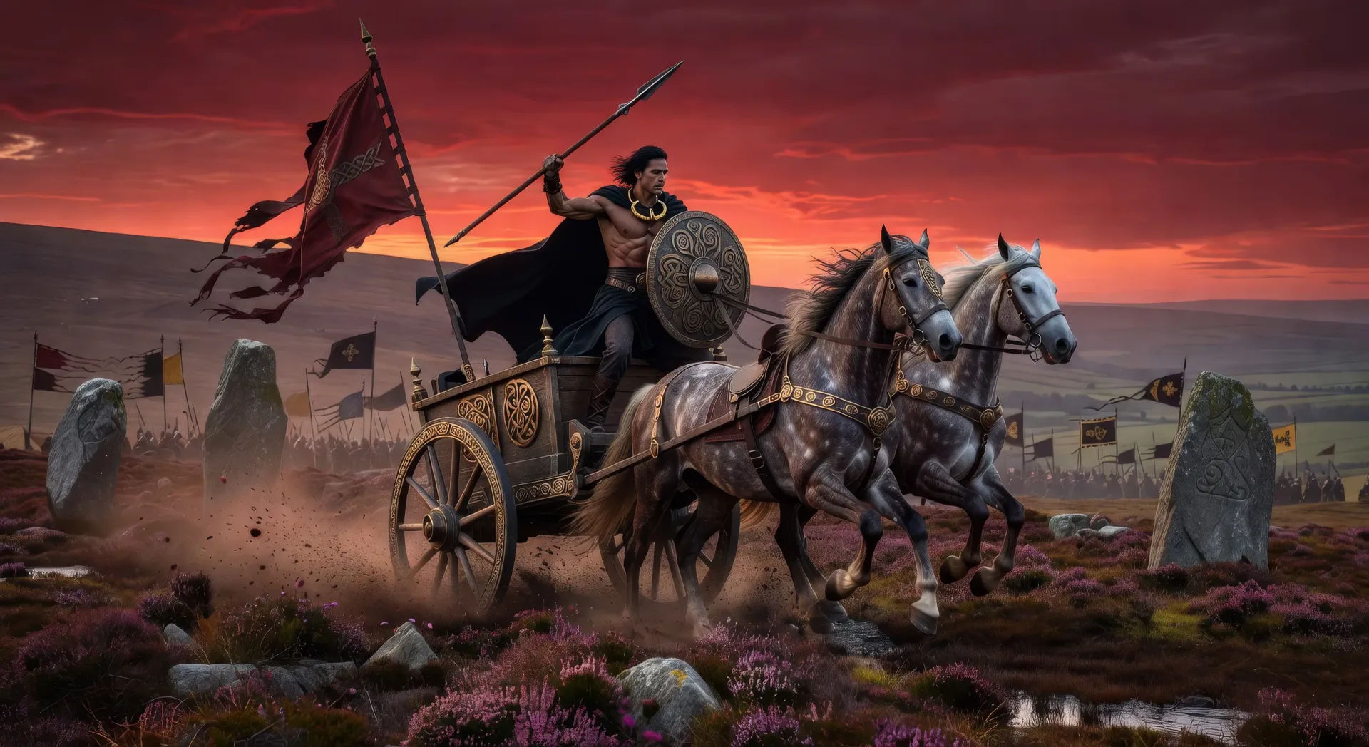 Chariot pursuit on the hilltop