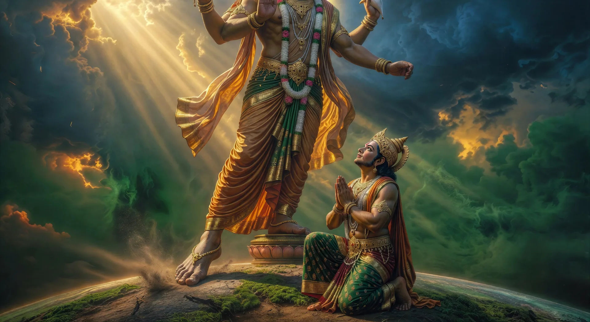 Vamana becomes Trivikrama