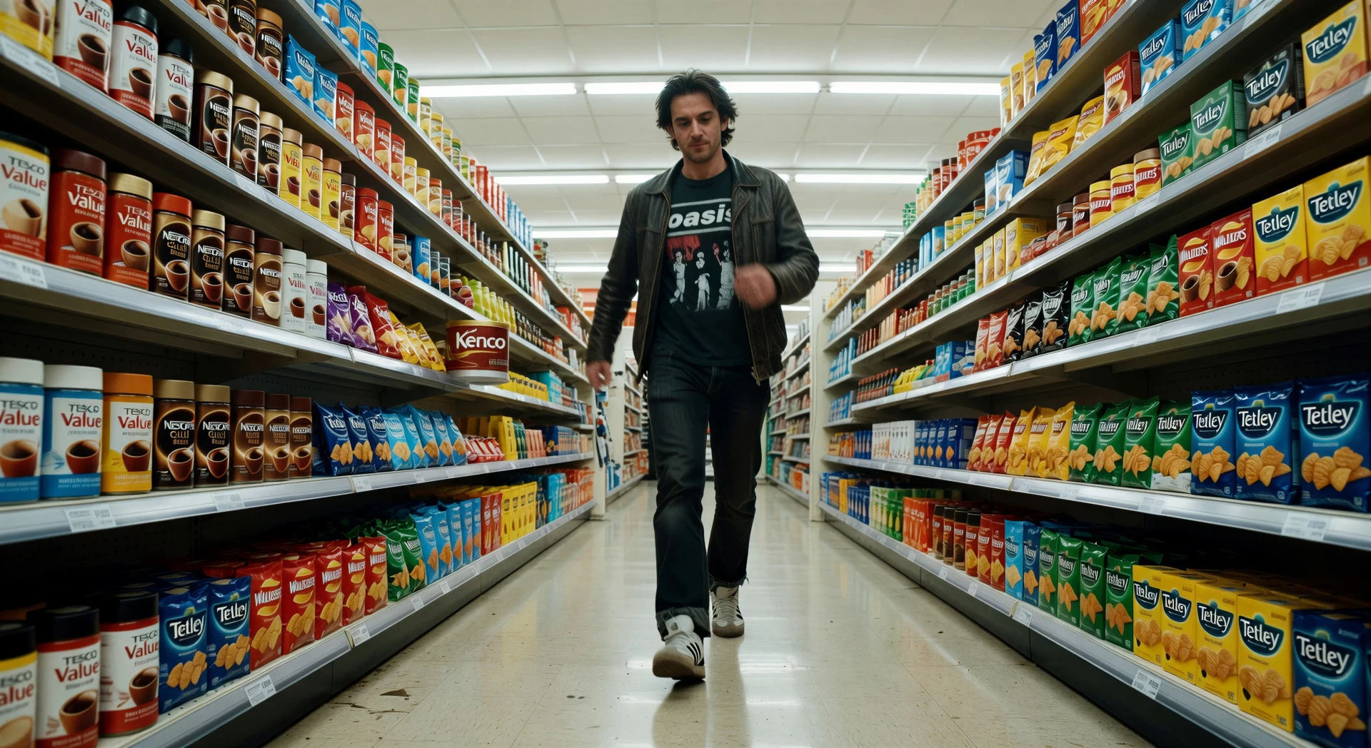 Supermarket aisle synced to a 110-BPM track