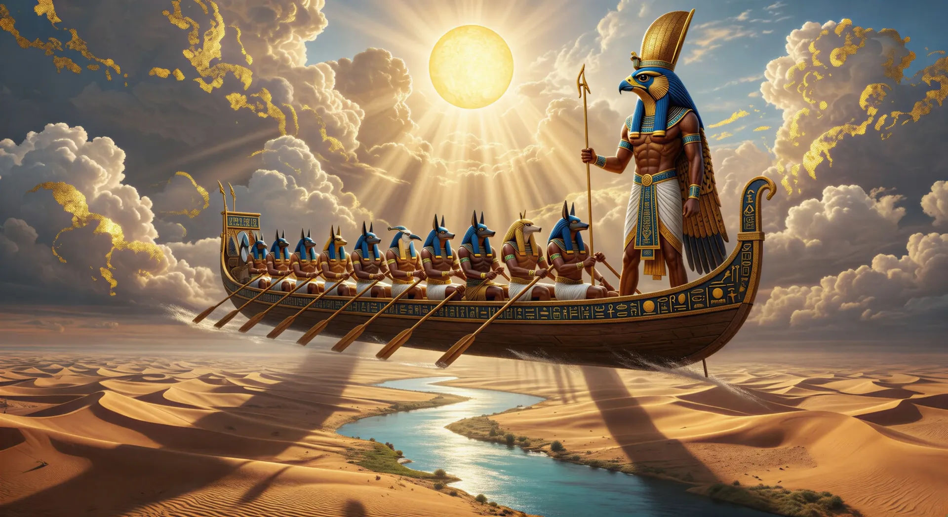 La barca solar de Ra cruza el cielo