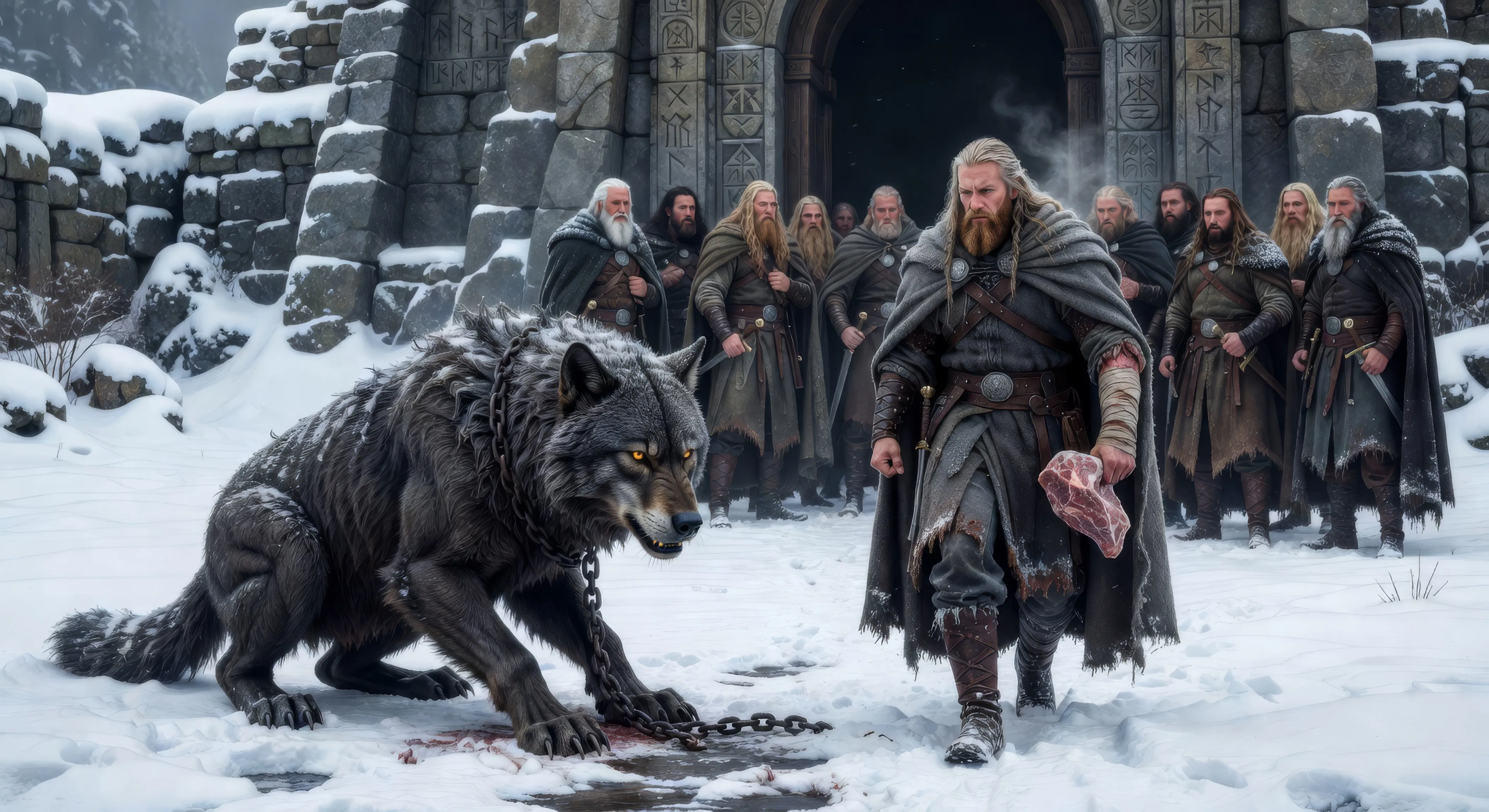 Tyr feeds the cub