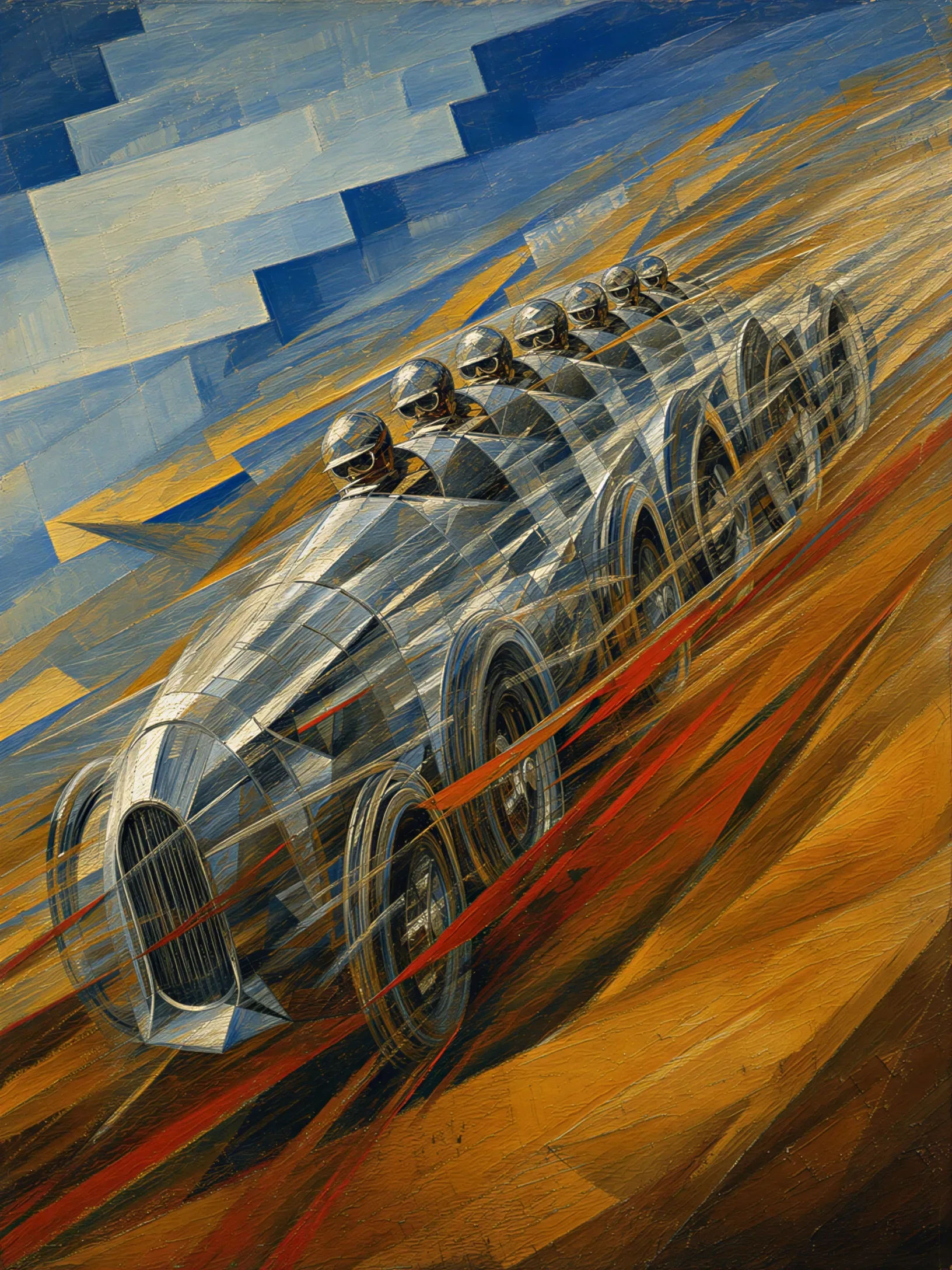 Racing car at full speed