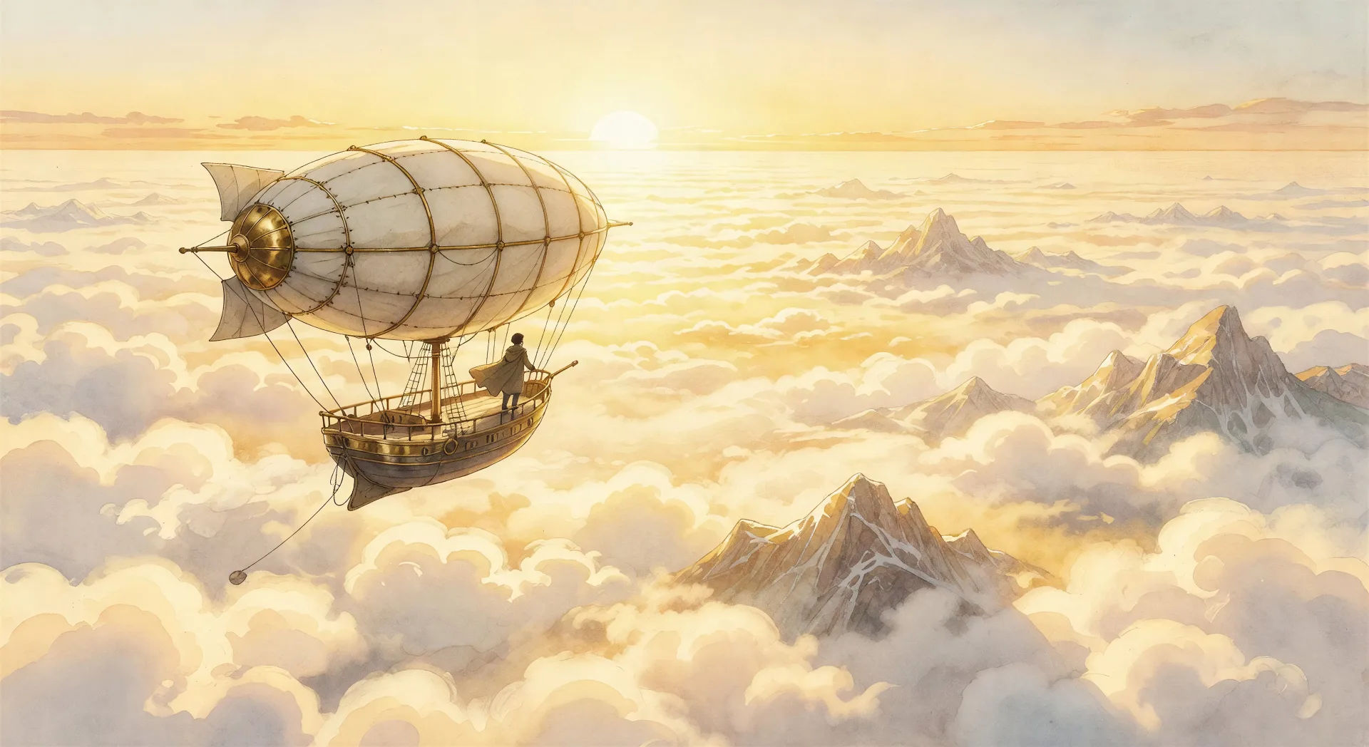 Airship over the cloud sea