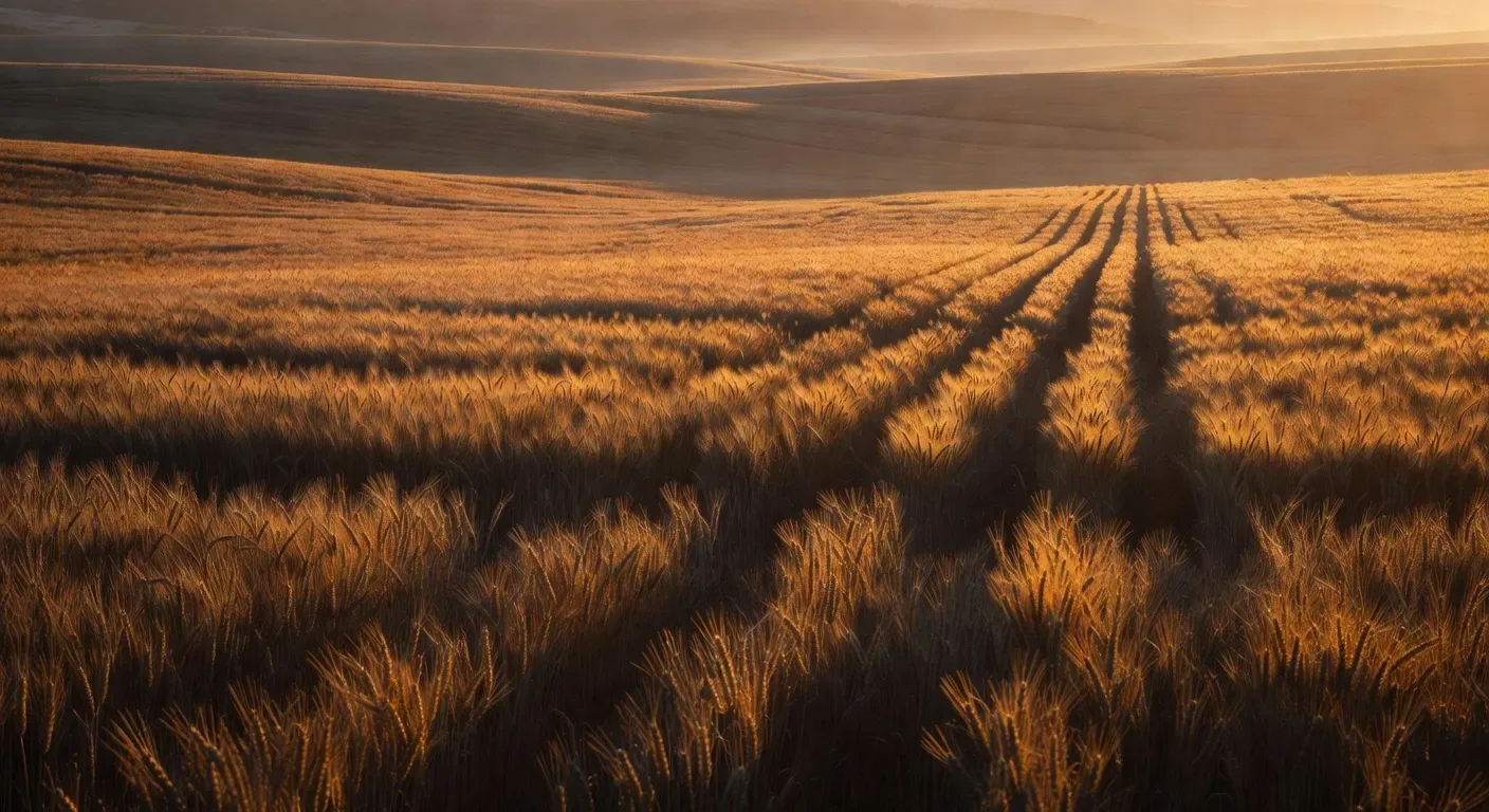 Low directional sun raking a Vision3 250D field