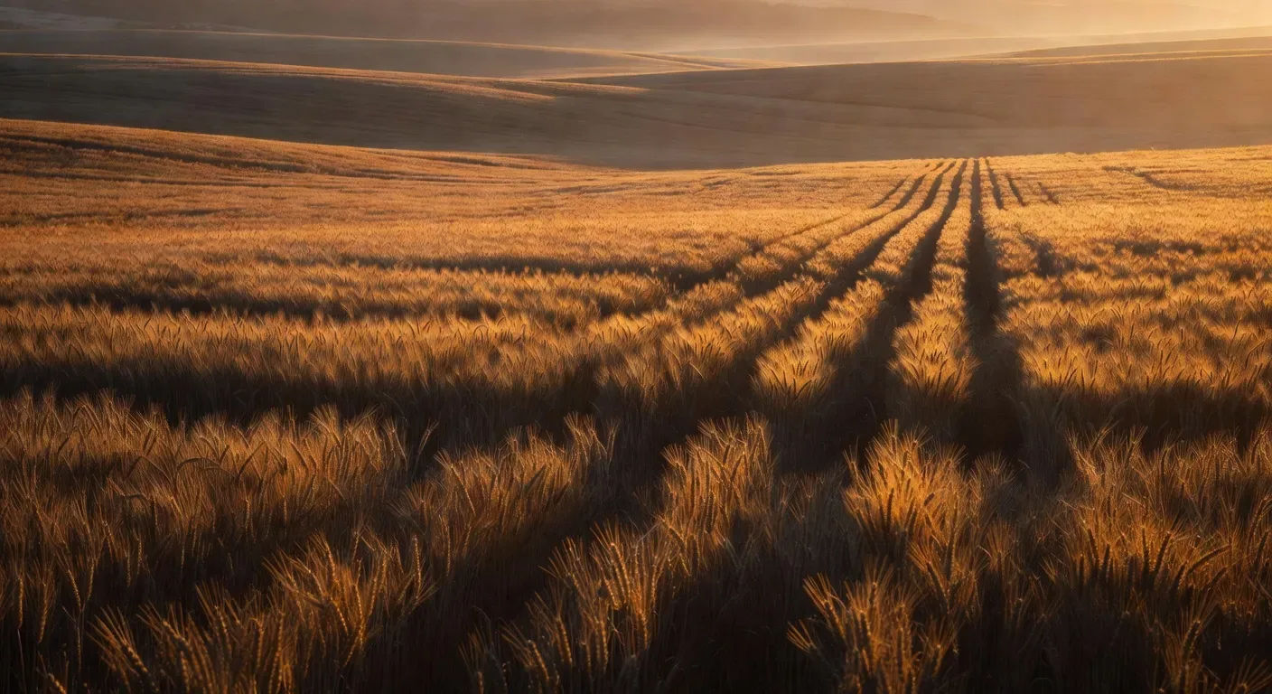 Low directional sun raking a Vision3 250D field